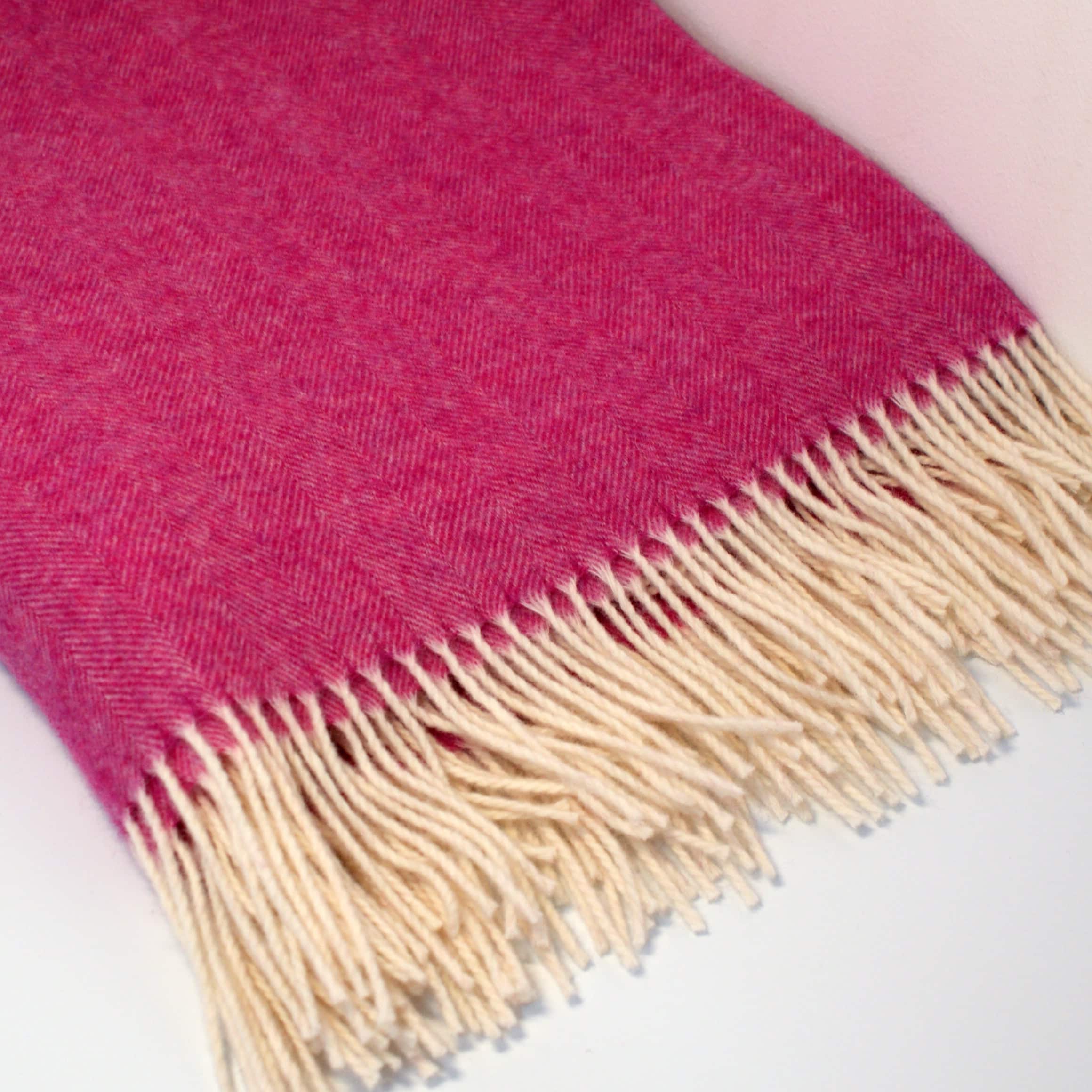 Travel Rug, Herringbone, Pink
